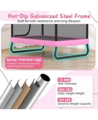 Kids Trampoline With Detachable Swing And Horizontal Bar For Indoor And Outdoor Play