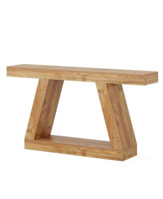 55" Farmhouse Console Table with Storage – Rustic Sofa Table