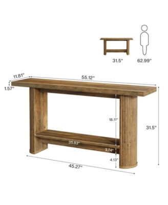 55-Inch Modern Console Table, Narrow Sofa Table for Hallway, Wooden Entrance Table
