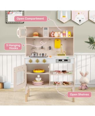 Play Kitchen Height Adjustable with Microwave and Lights and Sounds