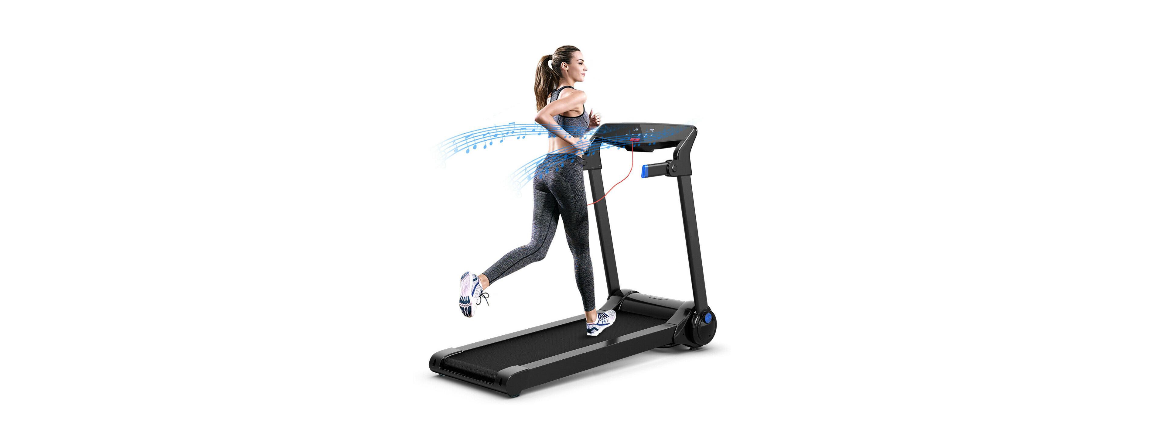 Skonyon 3HP Electric Folding Treadmill with Bluetooth Speaker