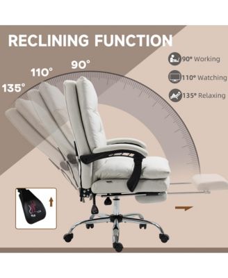 Microfibre Massage Office Chair with Heat, Reclining, Light