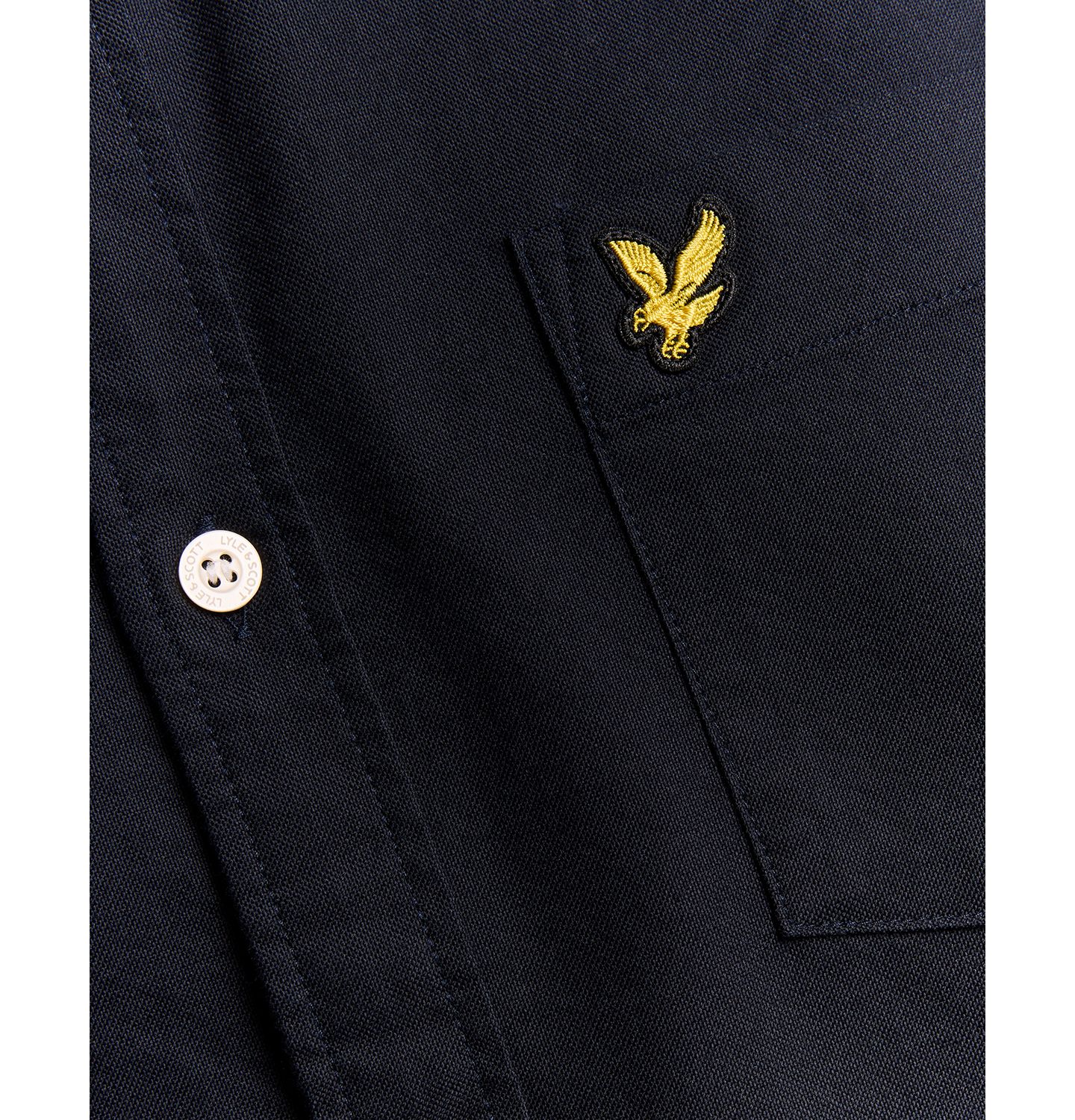 Мужская рубашка Lyle & Scott Plain Oxford, цвет: Тёмный тёмно-синий — фото 5