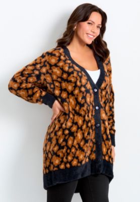 Women's Plus Size Button Front Cozy Cardigan