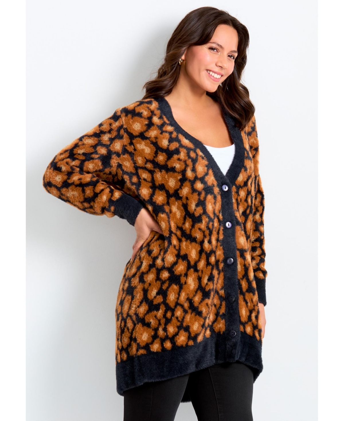 Avenue Women's Button Front Cozy Cardigan