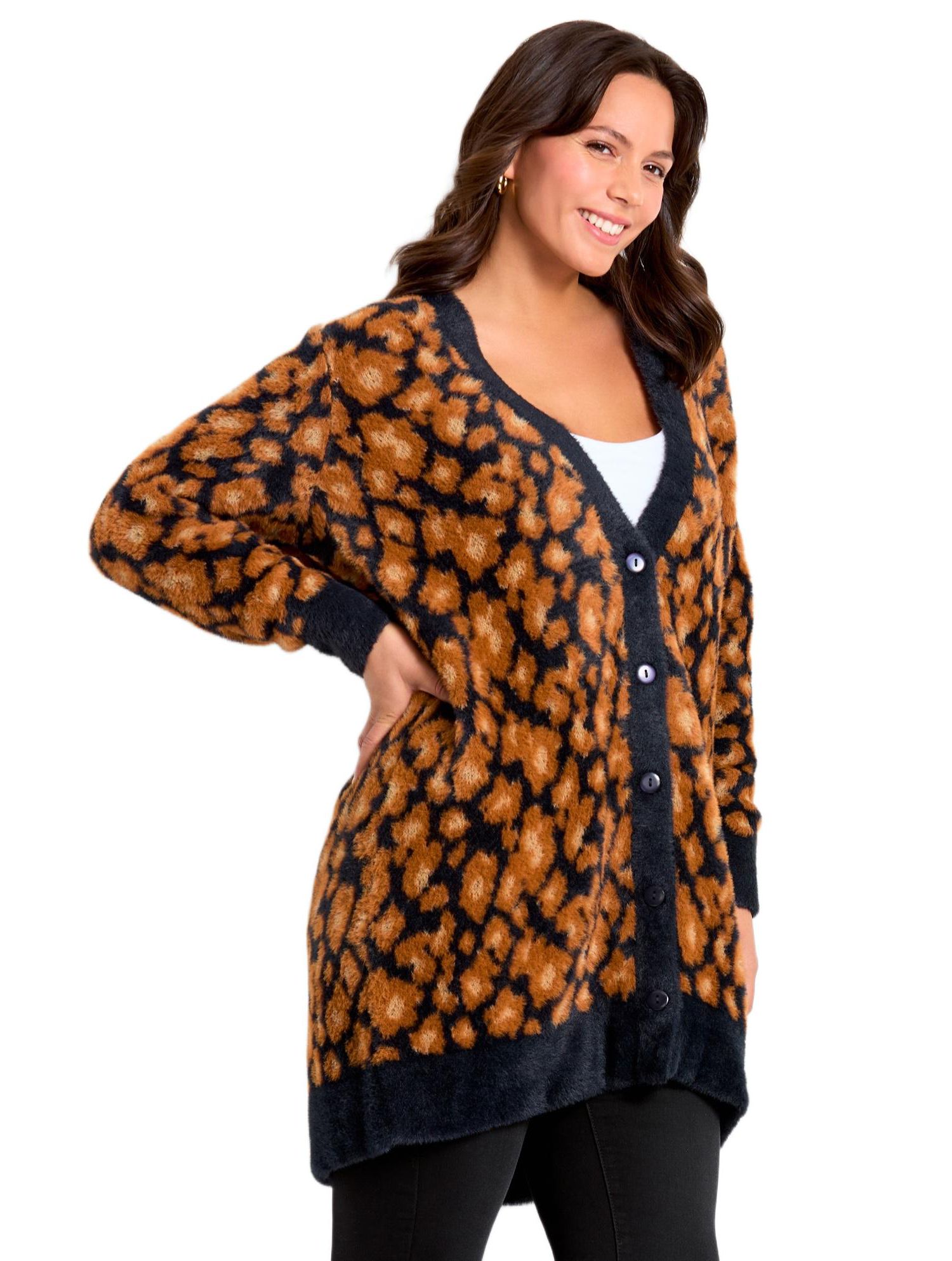 Women's Plus Size Button Front Cozy Cardigan