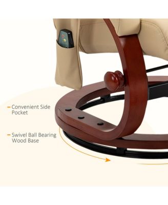 PU Leather Vibration Recliner Chair with Ottoman and Remote,