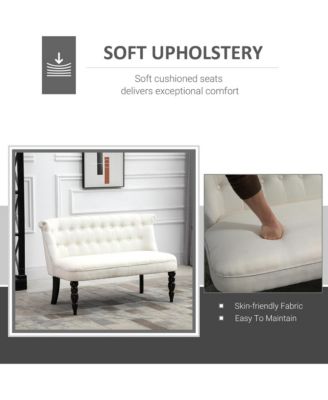 Armless Loveseat w/Button Tufted Design for Living Room,