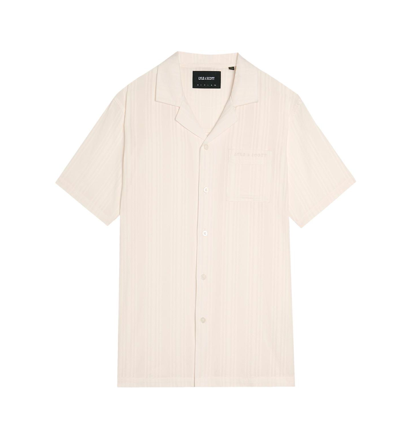 Мужская рубашка Lyle & Scott Broderie Resort, цвет: Натуральный — фото 2