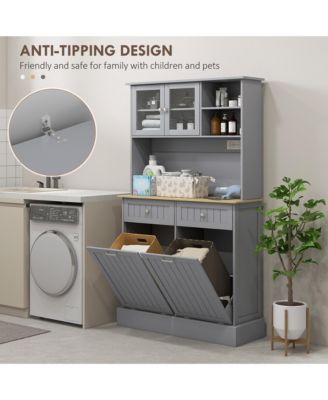 Pantry Storage Cabinet w/ Charging Station,