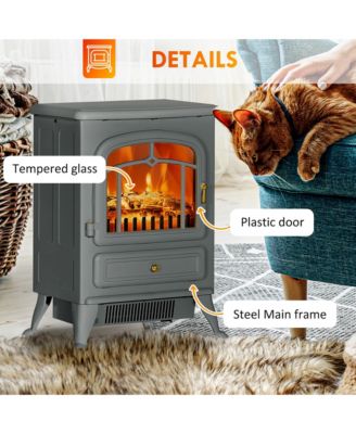 Electric Fireplace Heater with Realistic LED Flames