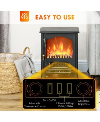 Electric Fireplace Heater with Realistic LED Flames