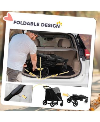 One-Click Foldable Dog Stroller for M L Dogs, Pet Stroller,