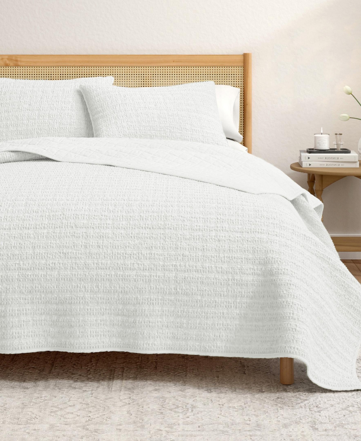 Linery & Co. 3-Pc. 100% Cotton Honeycomb Waffle Garment Washed Quilt Set