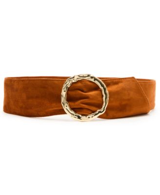 Women's Hammered Circle Buckle Sash Belt