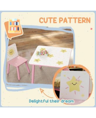 3-Piece Toddler Table and Chair Set for Boys and Girls Aged 3-8,