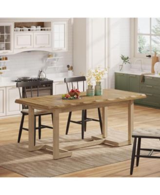 | 63-Inch | Solid Wood & Sturdy Frame | Thick Table Top, Seats 4–6 | Rectangular Dining Table