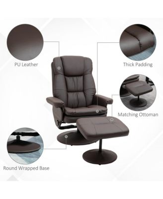 Swivel Recliner with Ottoman Reclining Chair and Footrest,