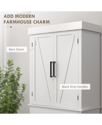 72" Tall Kitchen Pantry Storage Cabinet with Barn Doors and Drawer