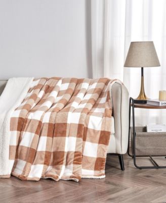 Velvet Plush Reversible Sherpa Throw Blanket