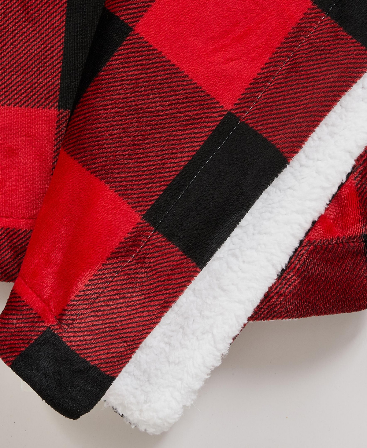 Linery & Co. Velvet Plush Reversible Sherpa Throw Blanket