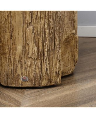 Tree Stump Stool, Concrete Side Table with Wood Grain Finish