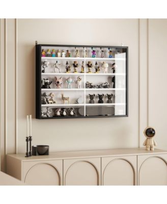 5-Tier Display Cabinet Glass Cabinet with 4 Adjustable Shelves,