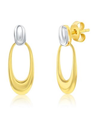 Sterling   Polished Dangle Earrings - Two-Tone