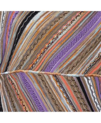 Pre-Owned M Missoni Women's Multicolor Perforated Knit Long Sleeve Dress