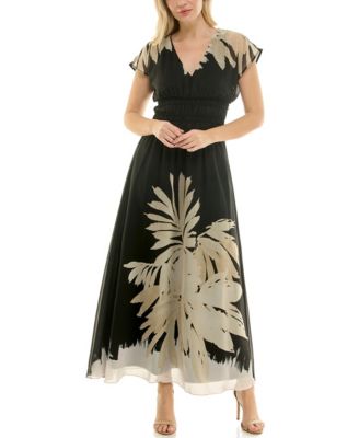 Taylor - Women's Smocked Waist Printed A-Line Dress