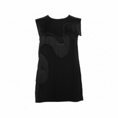 Women's Crepe Fringe Detail Sleeveless Top