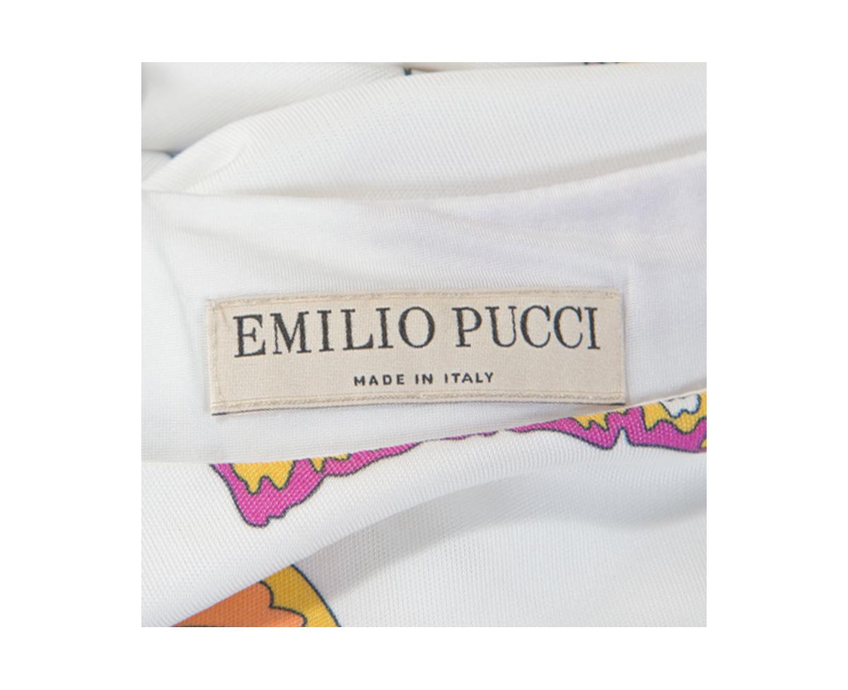 Pre-Owned Emilio Pucci Women's White Butterfly Print Knit Tunic Top