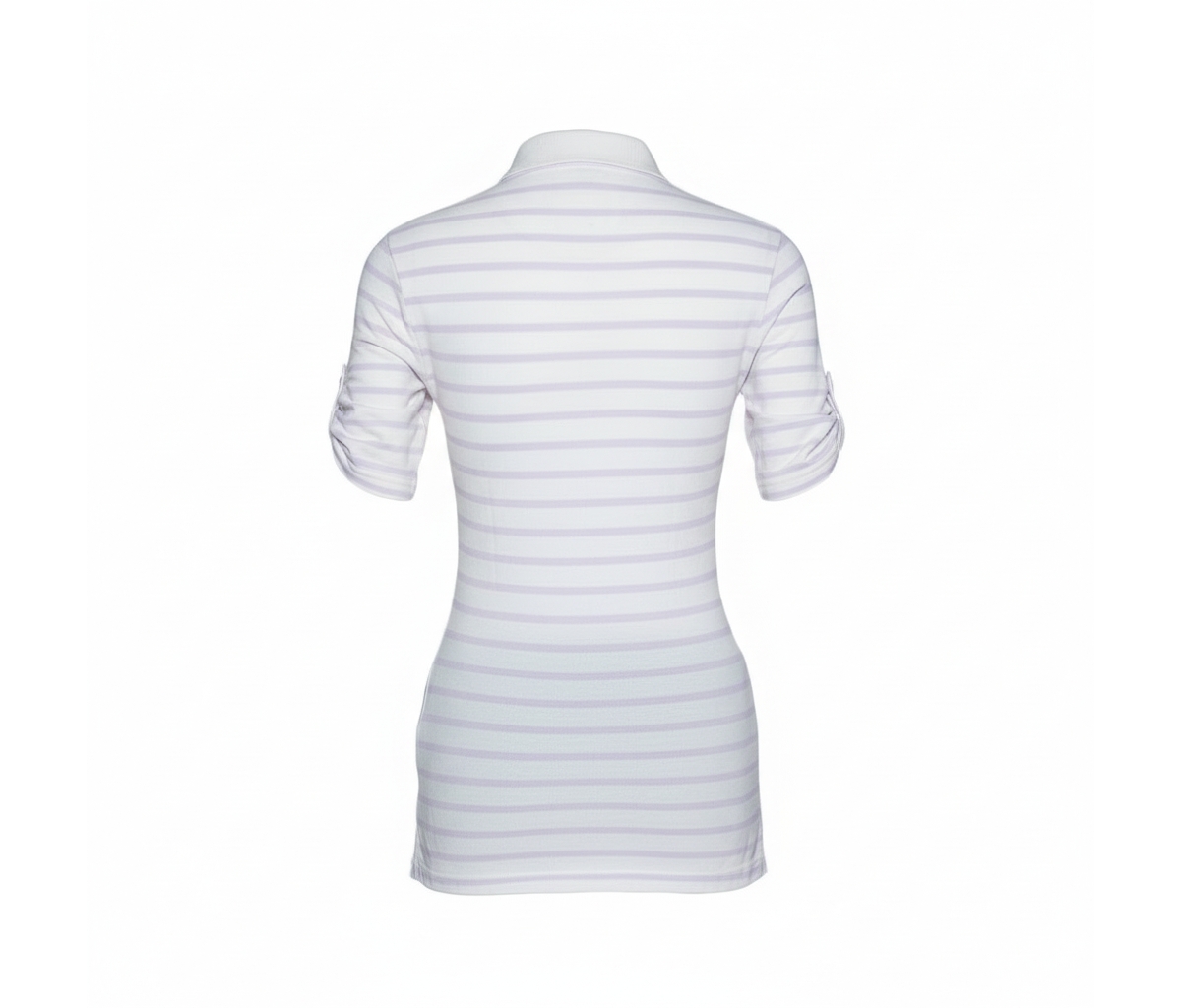Pre-Owned Burberry Women's Brit Off White Striped Cotton Modal Polo T-Shirt