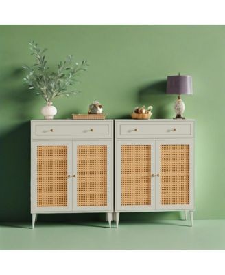 Entryway Shoe Cabinet with Pull Down Doors and Top Shelf