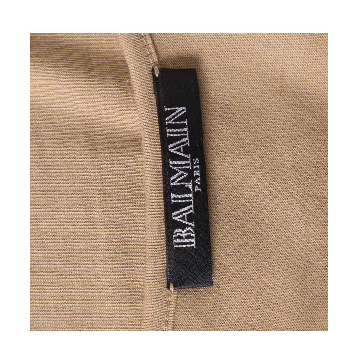 Pre-Owned Balmain Women's Beige Cotton Logo Printed Tank Top