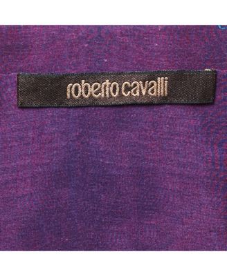 Women's Purple Floral Print Jersey V-Neck Mini Dress