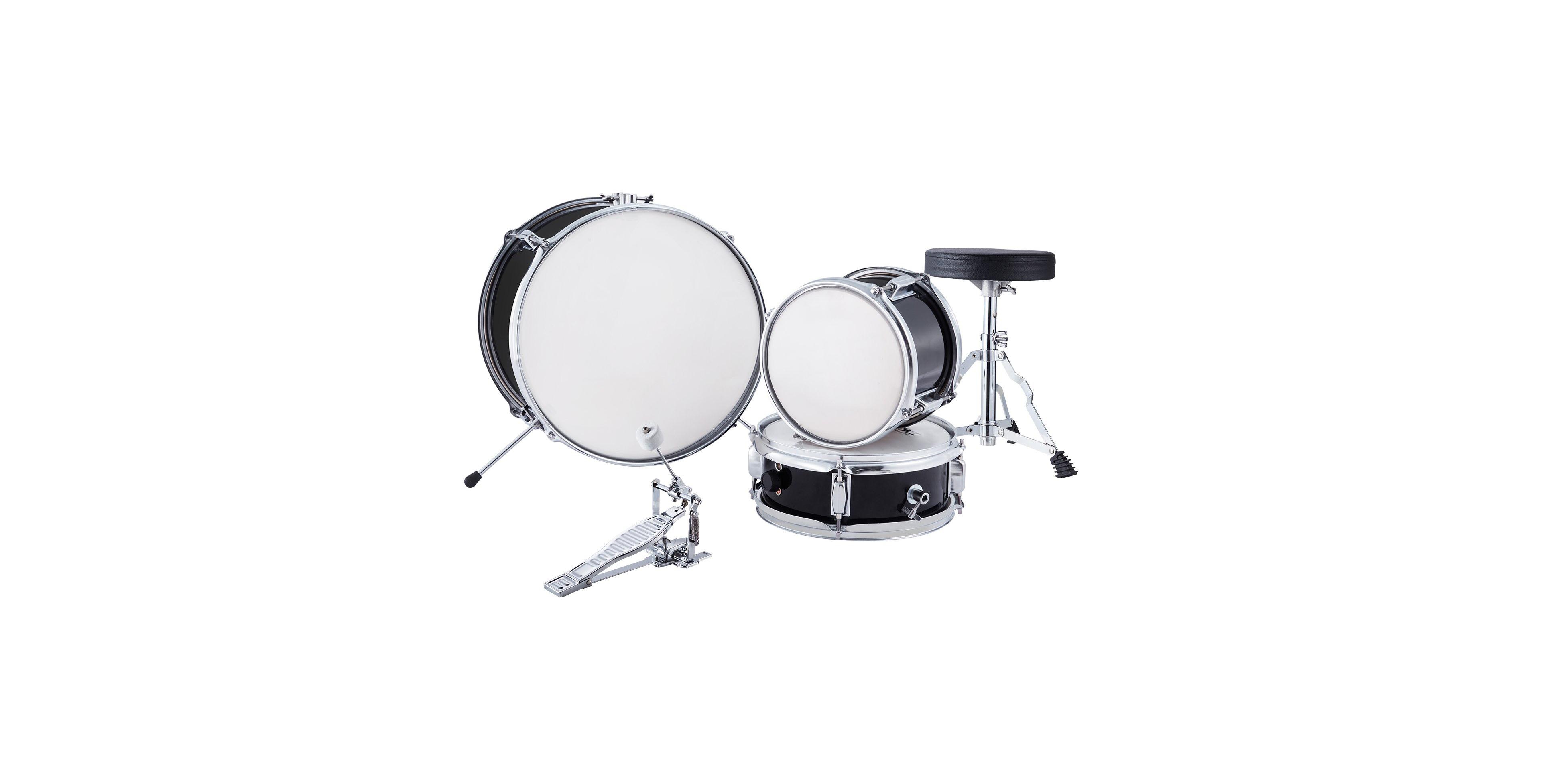 Sugift Kids Drum Set 3-Piece 14" Beginner Kit with Throne Pedal Sticks Black
