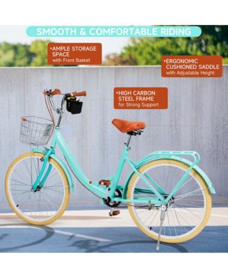 24-inch Cruiser Bike with Low-Step Frame, Shock-Absorbing Tires, and Dual Brakes