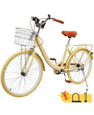 24-inch Cruiser Bike with Low-Step Frame, Shock-Absorbing Tires, and Dual Brakes