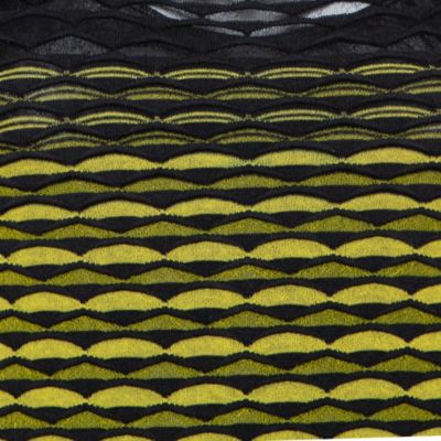 Multicolor Perforated Knit Ruffle Detail Shift Dress