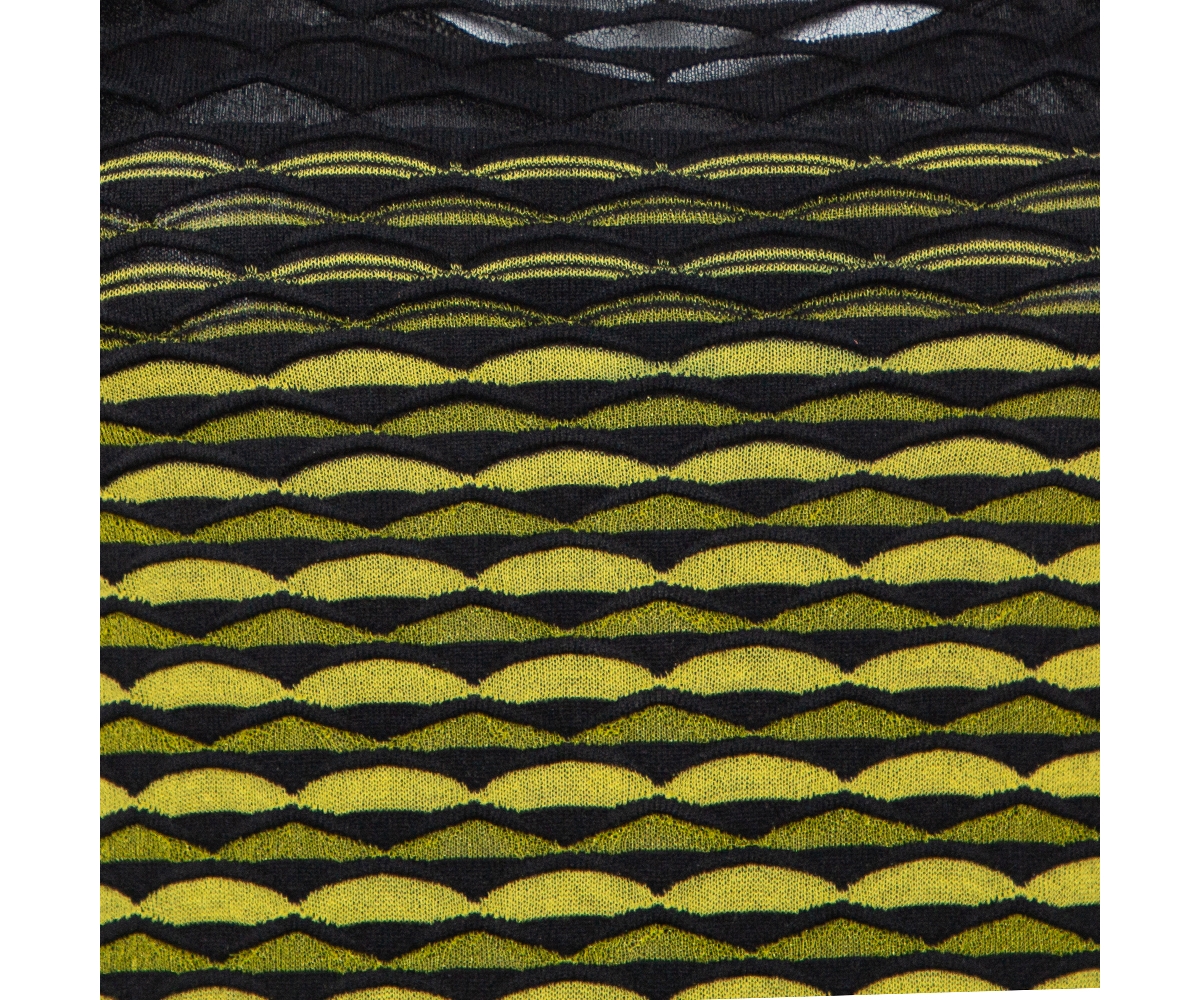 Pre-Owned Missoni Multicolor Perforated Knit Ruffle Detail Shift Dress