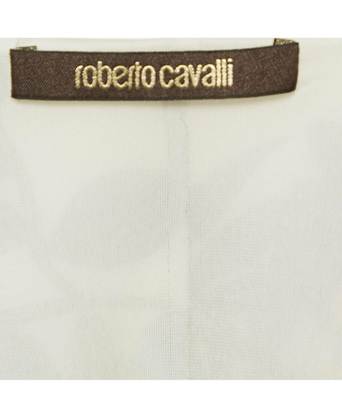 Pre-Owned Roberto Cavalli Women's Black Floral Print Jersey Mini Dress