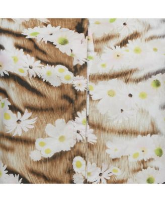 Women's Brown Floral Print Cotton Mini Dress