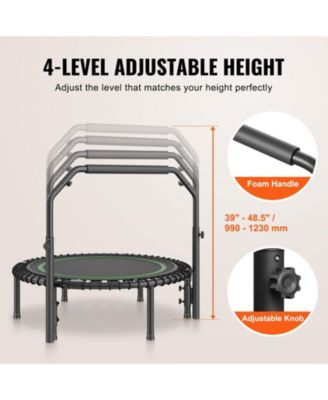 Foldable Mini Trampoline 40" Fitness Rebounder with Adjustable Handle
