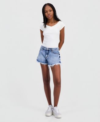 Juniors' Elastic-Back A-Line Festival Shorts