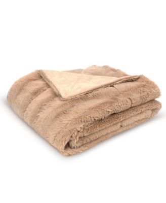 Ultra Soft Faux Fur to Microplush Reversible Cozy Warm Throw, 50" x 60"
