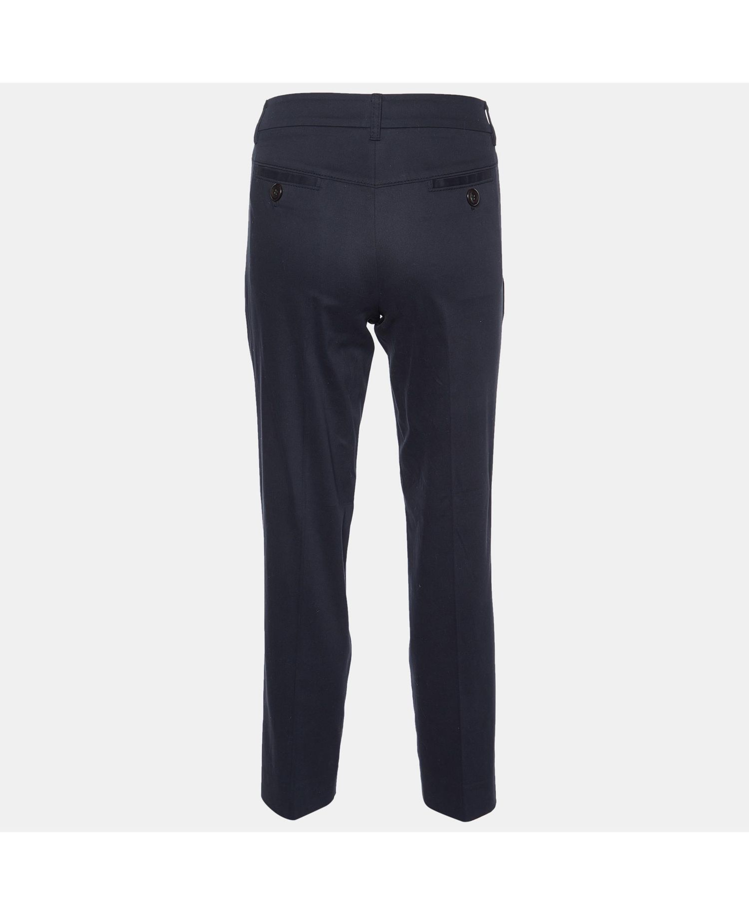 Women's Cheap And Chic Black Cotton Tailored Trousers