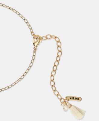 Gold-Tone Crystal Flower & Butterfly Beaded Statement Necklace, 34" + 3" extender