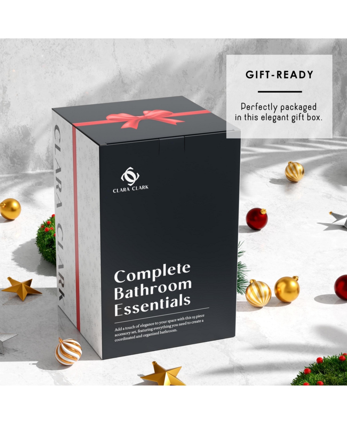 24-Piece Complete Holiday Bathroom Decor & Accessory Set with Shower Caddy Set