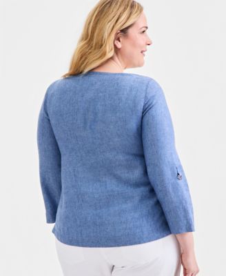 Plus Size Solid Crewneck Top